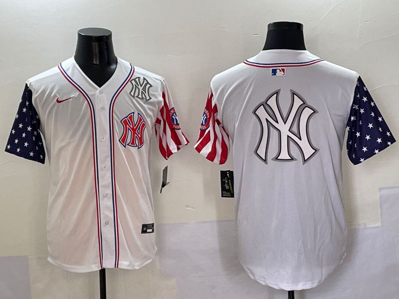 Men New York Yankees Blank White a generation of national flags Jointly Name 2025 Nike MLB Jersey style 32->new york yankees->MLB Jersey